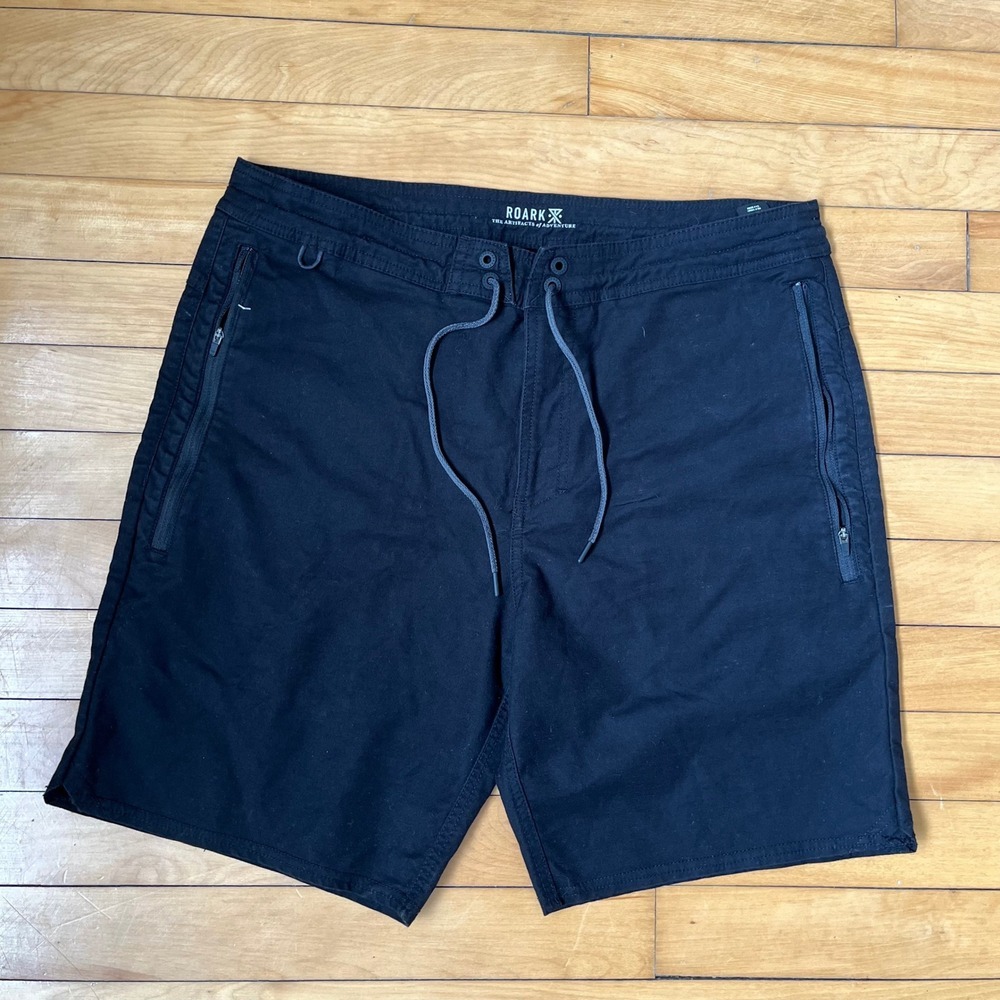 Roark Black Hybrid Adventure Shorts Mens 34 Cotton Nylon Stretch Boardshorts